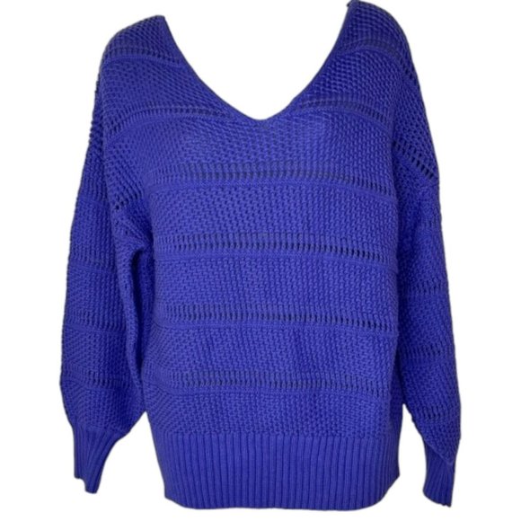 Tommy Bahama Channel Isle 100% Cotton Sweater - Royal Blue/Purple - S - Picture 1 of 8